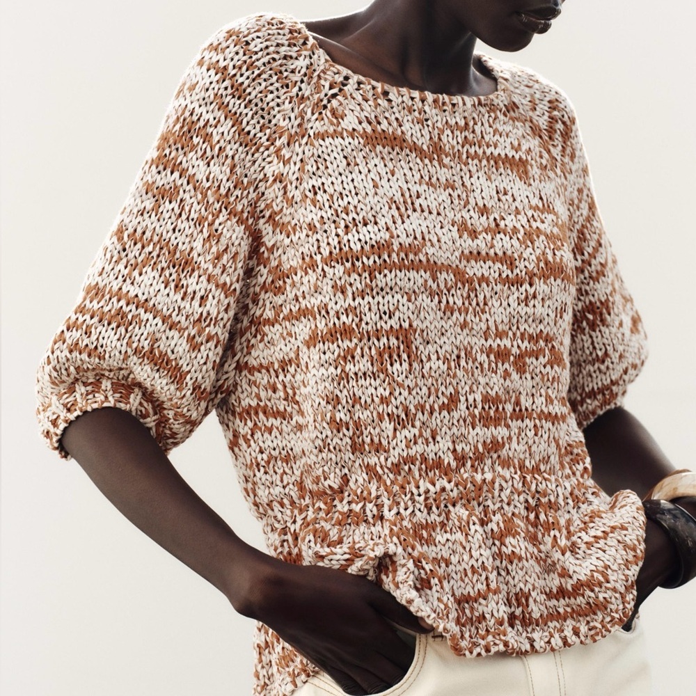 Zara Knit Peplum Top NWT